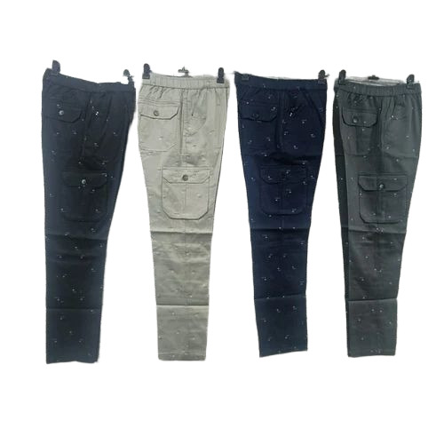 Mens Cargo Lower - Cotton, L-XXL, Multicolor | Breathable, Anti Wrinkle, Washable, Fine Finish