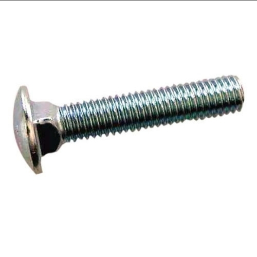 MS Carriage Head Bolt - Industrial Grade Rust Free Polished Silver Gray, Corrosion Resistant