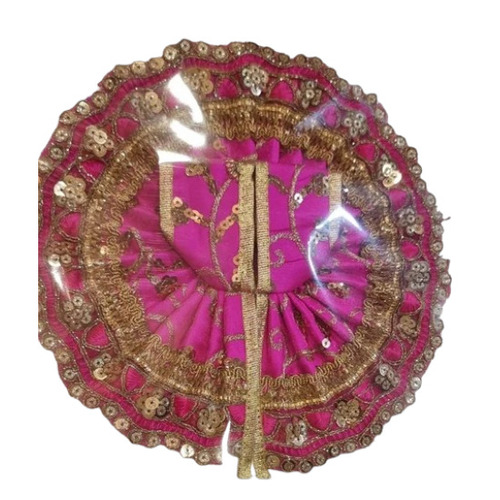 Pink Laddu Gopal Dress - Satin Silk 2.5x2 Inch 38g | Easy to Clean Lightweight Elegant Indian Temple Style