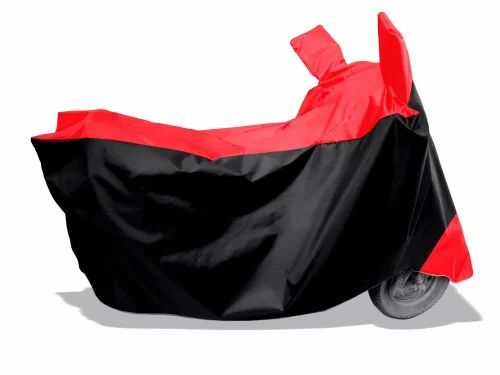 Red And Black Two Wheeler Body Cover - PVC, 50.8" x 34.6" x 47.8", Smooth Finish