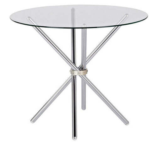 Stainless Steel Glass Center Table - Color: Transparent