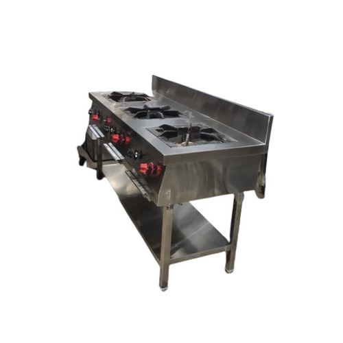 Stainless Steel Lpg Three Burner Range