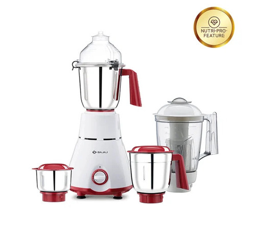 Bajaj GX 4701 800 Watts Mixer Grinder - Metal & Plastic, 1.8 Litre, Red/White, 3 Speed Control, 4 Jars, 18000 RPM