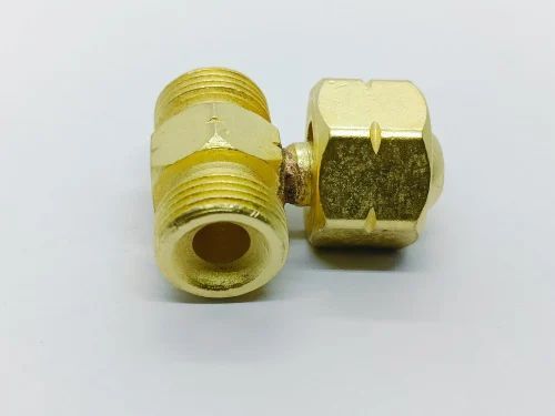 Brass Outlet Tee - Brass, Standard Size, Golden | Durable, Rust Proof, Industrial Use