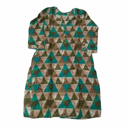 Casual Rayon Kurtis - Cotton, 3/4th Sleeve, Multi Color | Breathable, Anti UV, Quick Dry, Comfortable Fit