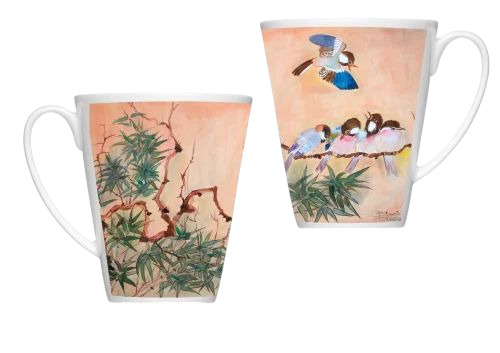 Conical Coffee Mug - Porcelain, 250 ml, Multicolor | Printed Design, Fine Finished, Durable