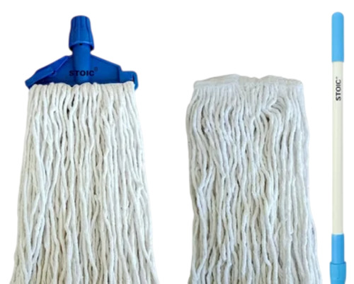 Cotton Clip And Fit Mop - Standard Size, Fine Finished | Durable, Manual Industrial Use