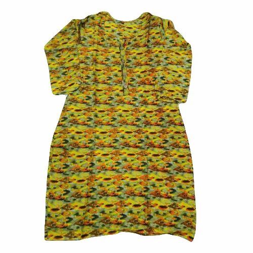 Designer Rayon Kurti - Rayon, 3/4th Sleeve, Multi Color | Breathable, Anti Wrinkle, Quick Dry, Comfortable Fit
