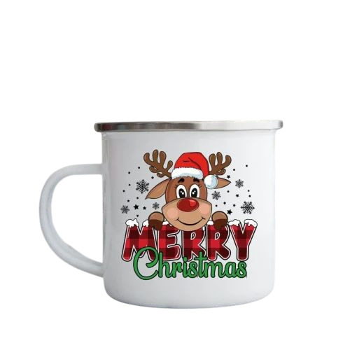 Glossy Finish Steel Coffee Mug - Stainless Steel, White, Round Printed | Rust-Proof, Heat Resistant, Durable