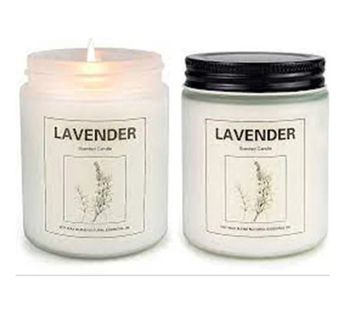 Lavender Aromatherapy Jar Candle - Beeswax, 200g, White Glass | Scented, Easy to Use, Round Shape