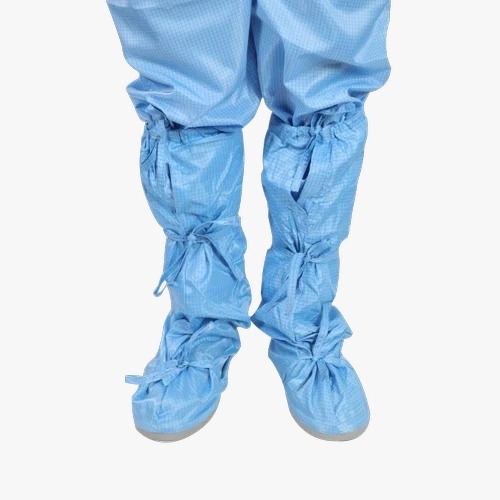 Lintec Garments Esd Booties With Rubber Sole - Woven, Blue, Anti Static | Eco Friendly, Slip Resistant, Heat Resistant