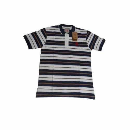 Men Half Sleeves T-Shirt - Cotton, Regular Fit, Multi Color, Striped | Lightweight, Soft, Breathable, Quick Dry