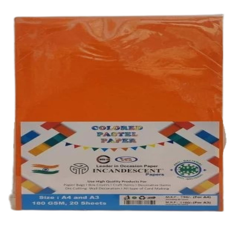 Orange Color Pastel Paper - Pastel Paper, A4 Size, Multicolor | Eco Friendly, School Use