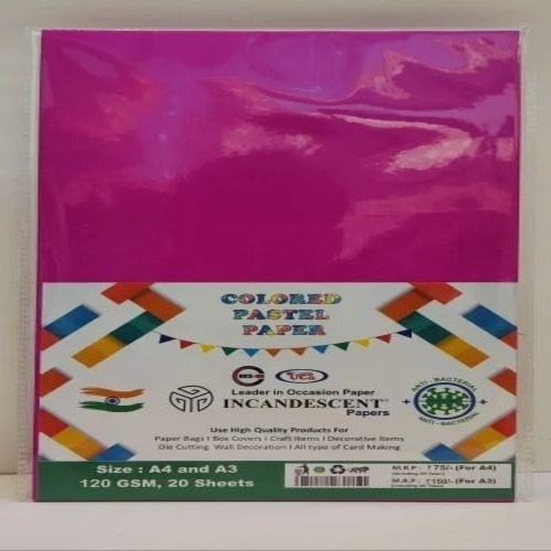 Pink Color Pastel Paper - Paper A4, Multicolor | Eco Friendly, School Use