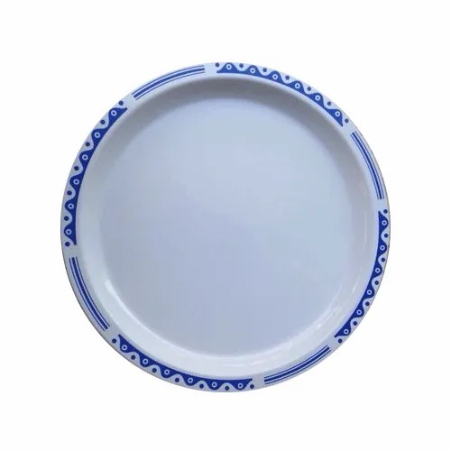 Plastic Catering Dinner Plate - Plastic, 13.5 Inch Diameter, 2mm Thick, White, Round, Custom Size