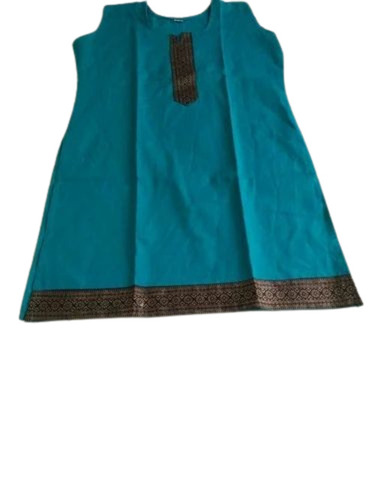 Sleeveless Rayon Kurti - Regular Fit, Customized Sizes, Plain Pattern | Breathable, Anti UV, Quick Dry, Comfortable Fit