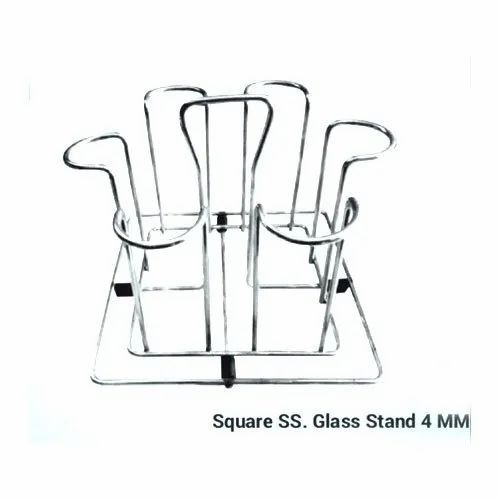 Stainless Steel Square Glass Stand