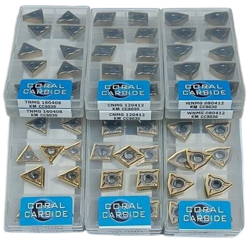 Turning Carbide Insert - Stainless Steel Grade Custom Size Multicolor | PVD Coated Finishing Operation