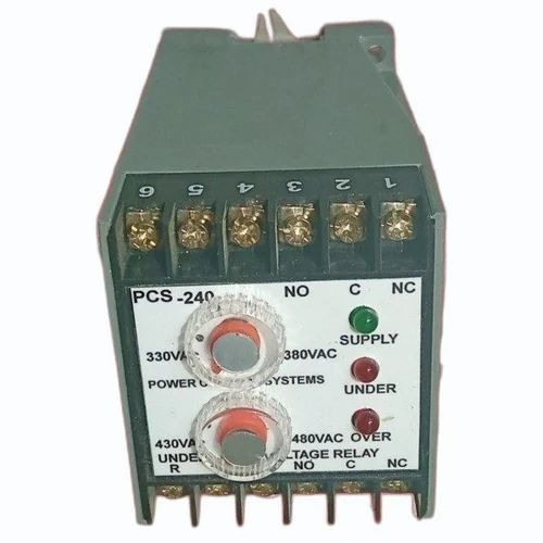 Under Voltage Relay 3 Pole - Metal, Miniature, Multicolor, 380-480V AC, 2 C/O Contacts, Panel Mount, Trip 380-450V