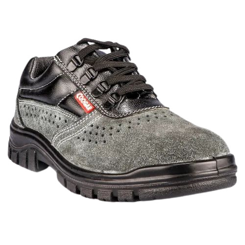 Suede Leather Safety Shoes - Suede Various Sizes Black | Water Oil Chemical Heat Resistant Steel Toe EVA Insole