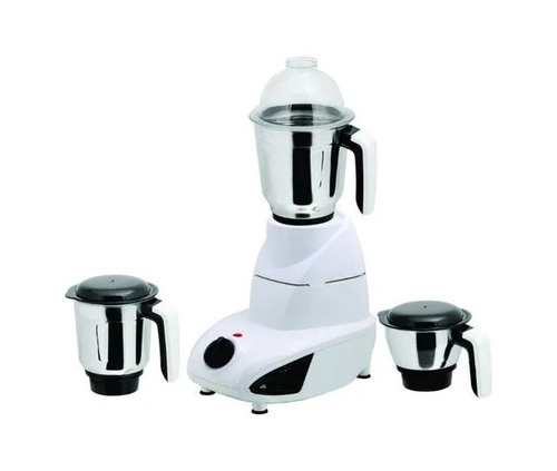 600W 3 Jar Mixer Grinder - Stainless Steel Blades, White Black | 1 HP Motor, Automatic Shut-Off, Shock Proof