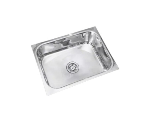 AP106 Kitchen Sink - Stainless Steel, 8 Inch Depth, Silver, Square Bowl | Polished Finish, Easy to Fit, One Piece