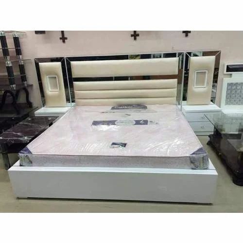 Comfortable Wooden White Double Bed