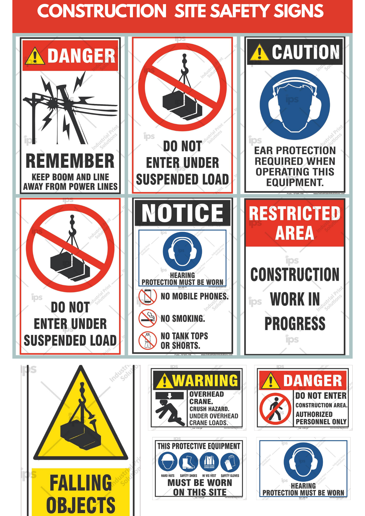 Construction Site Safety Signs - Color: Multicolor