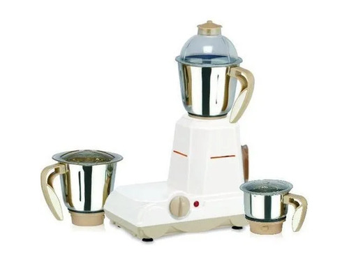 Electric Kitchen Mixer Grinder - Stainless Steel, White-Golden-Silver, 751-1000W, 2 HP, 4 Blades, 3 Jars, 230V, Auto Shut-Off