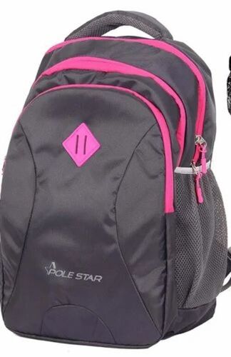 Girls School Bag - Polyester Various Sizes Grey and Pink | Durable Lightweight Waterproof Shock Resistant