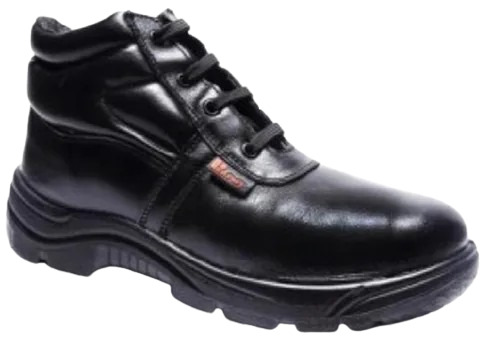 High Ankle Safety Shoes - Leather, Various Sizes, Black | Water, Oil, Chemical, Heat Resistant, Steel Toe, EVA Insole