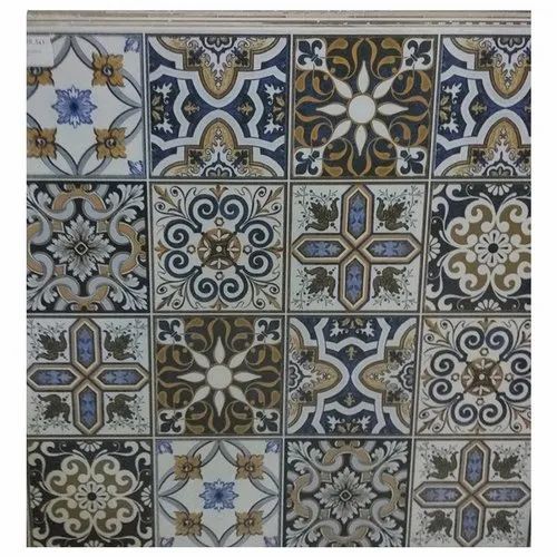 Matt Finish Ceramic Floor Tiles - Color: Multi Color