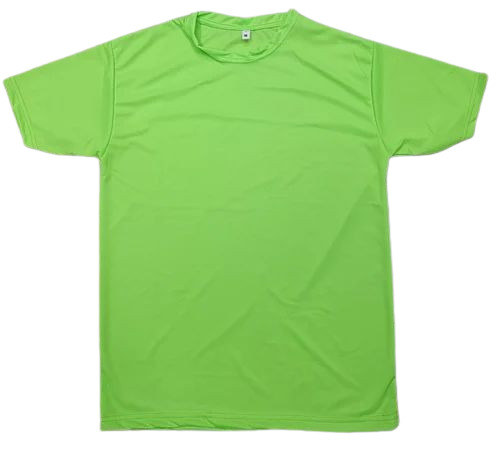 Mens Polyester T Shirt - Regular Fit, Green, Half Sleeve | Soft, Breathable, Quick Dry