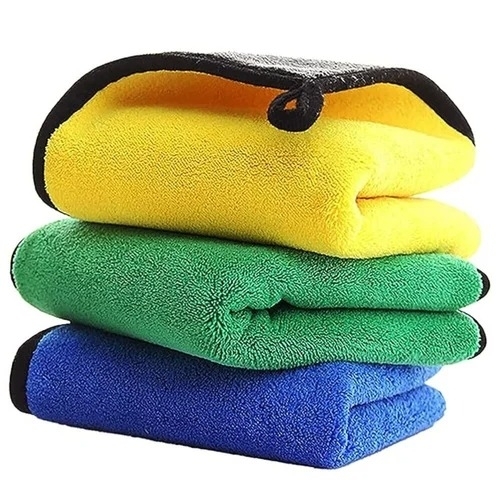 Microfiber Towel - Microfiber Rectangle Multiple Colors | Water Absorbent Soft Touch Plain Dyed Durable