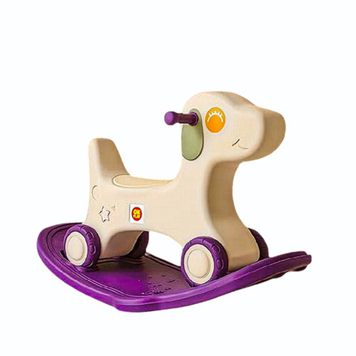 Ok Play Cute Puppy Combo Baby Rocker - Plastic, Standard Size, White & Purple | Age 2-8 Years, Eco Friendly, Durable