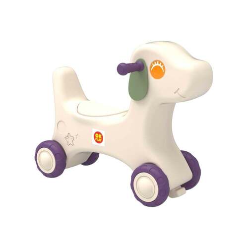 Ok Play Cute Puppy Ride On Baby Rocker - Plastic, Standard Size, White | Age 2-4 Years, Eco Friendly, Durable, New Condition