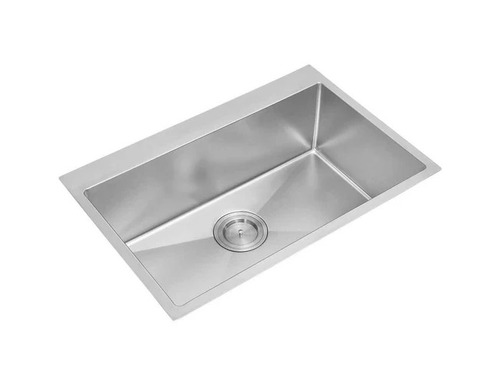PS738BB Stainless Steel Kitchen Sink - Stainless Steel 760x510mm Silver | Single Bowl Satin Finish Easy to Fit