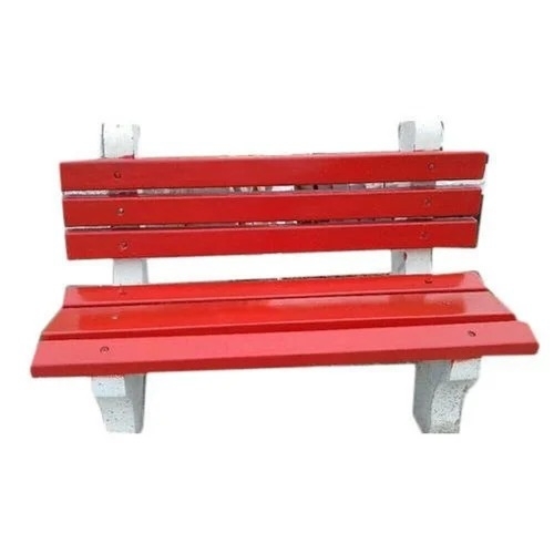 Red Rcc Garden Bench - Durable RCC Material, Rectangle Shape, Red | Easy to Install, Moisture Proof, Fine Finished
