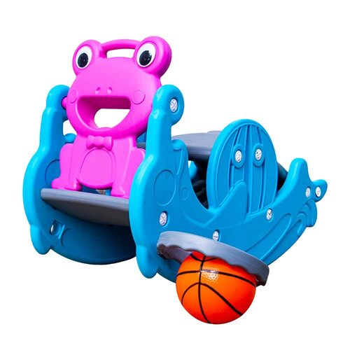 Slider And Basketball Baby Rocker - Plastic, Standard Size, Blue | Eco Friendly, Durable, For Ages 2-4 Years