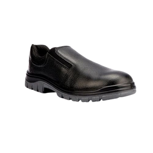 Slip On Leather Safety Shoes - Leather, Various Sizes, Black | Water Resistant, Oil-Resistant, Chemical and Heat Resistant, Steel Toe