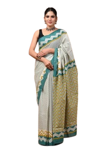 Cotton Hand Block Printed Saree