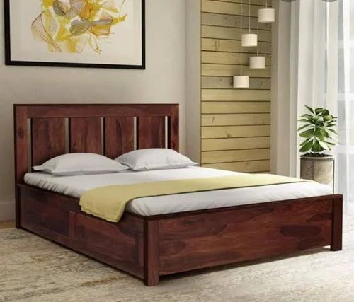 Teak Wooden Double Bed With Box Storage