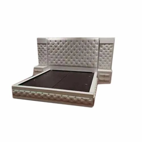 Termite Free Wooden Double Bed - Wood, Standard Size, White | Durable, Easy to Clean, Eco-Friendly