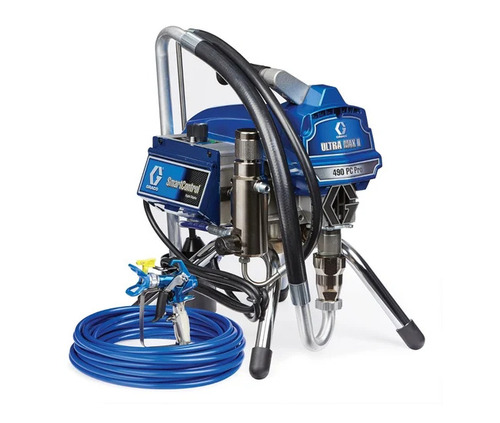 Ultra Max II 490 Airless Sprayer Machine - Painted Blue, Silver, White, 240V | MaxPower Brushless Motor, SmartControl 3.0, BlueLink Management