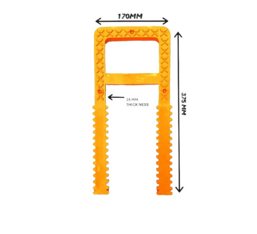 170mm PVC Foot Step - PVC 375x170x25mm Orange, U Shape | Smooth Surface, Waterproof, Wear Resistant