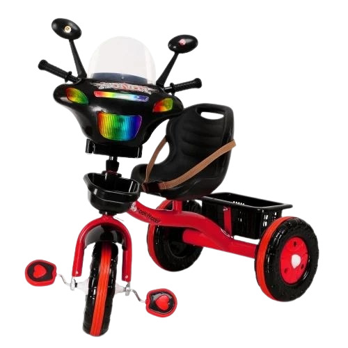 Baby Cute Plastic Tricycle - Standard Size, Multicolor | Manual Drive, For Kids Age 2-4