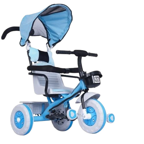 Baby Playing Tricycle - Plastic, Standard Size, Multicolor | Manual Drive, For Kids 2-4 Years