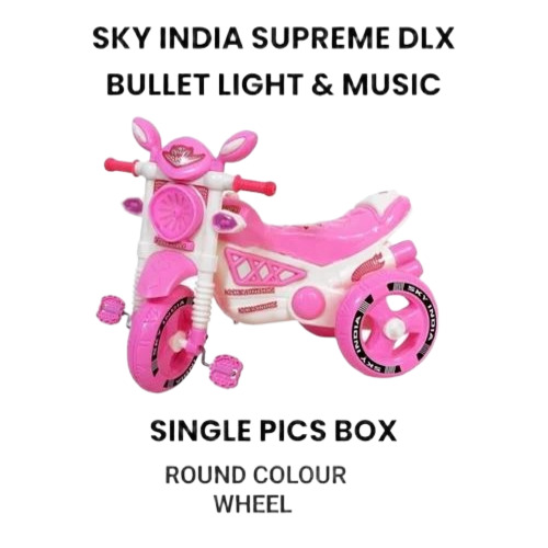 Bullet Pink Kids Tricycle - Plastic, Multicolor | Hard Structure, Ages 2-5 Years