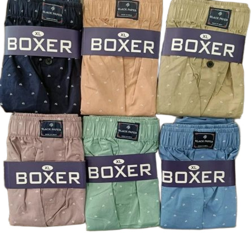 Fancy Print Boxer Shorts - Cotton Multicolor Printed Pattern Elastic Waistband Comfortable Finish
