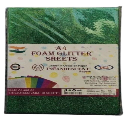 Green Glitter Foam Sheet